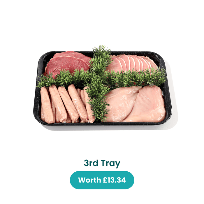 Your hamper + 3 butchers trays for £3