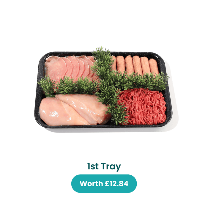 Your hamper + 3 butchers trays for £3